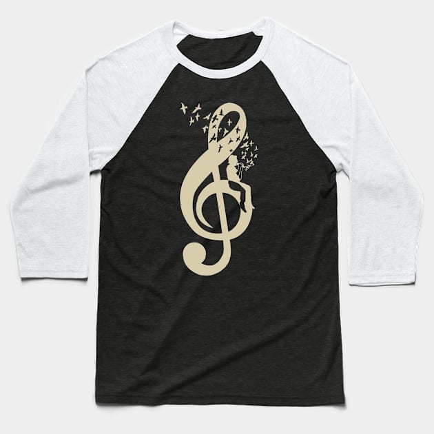 Treble Clef -  Music Singer - Vintage Baseball T-Shirt by barmalisiRTB